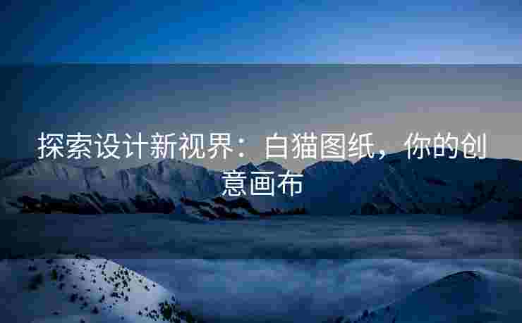 探索设计新视界：白猫图纸，你的创意画布