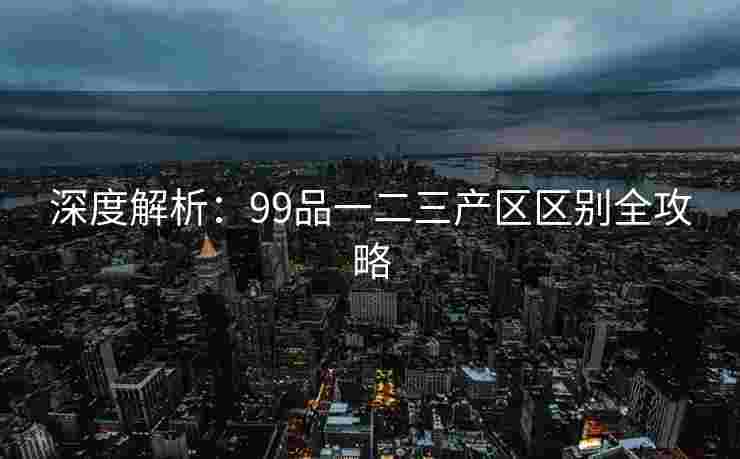 深度解析：99品一二三产区区别全攻略